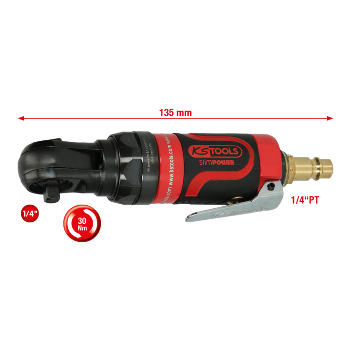 KS Tools 1/4" SlimPOWER mini luchtratel 30Nm