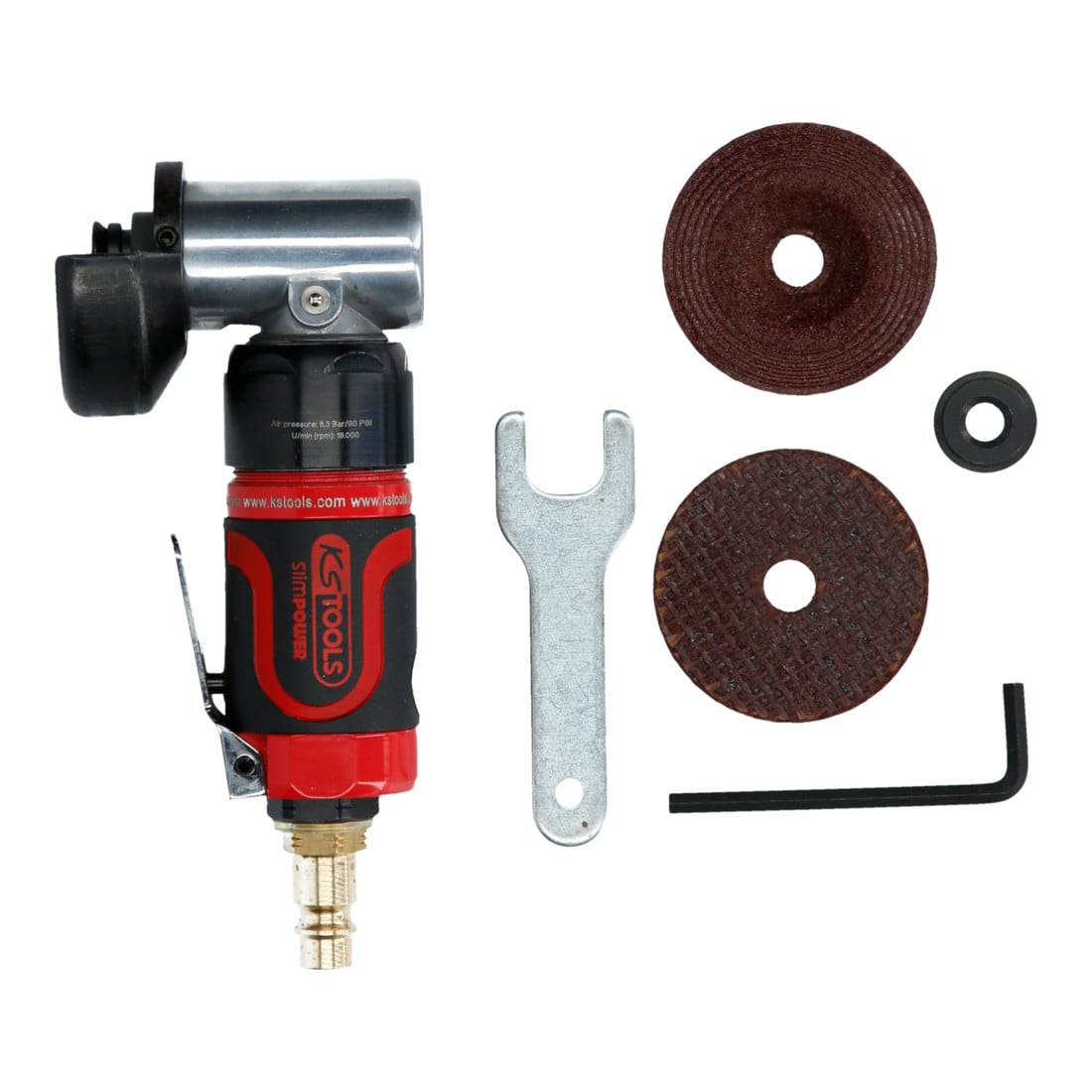 KS Tools 1/4" SlimPOWER mini persluchtstaaf doorslijpschuurmachine kort