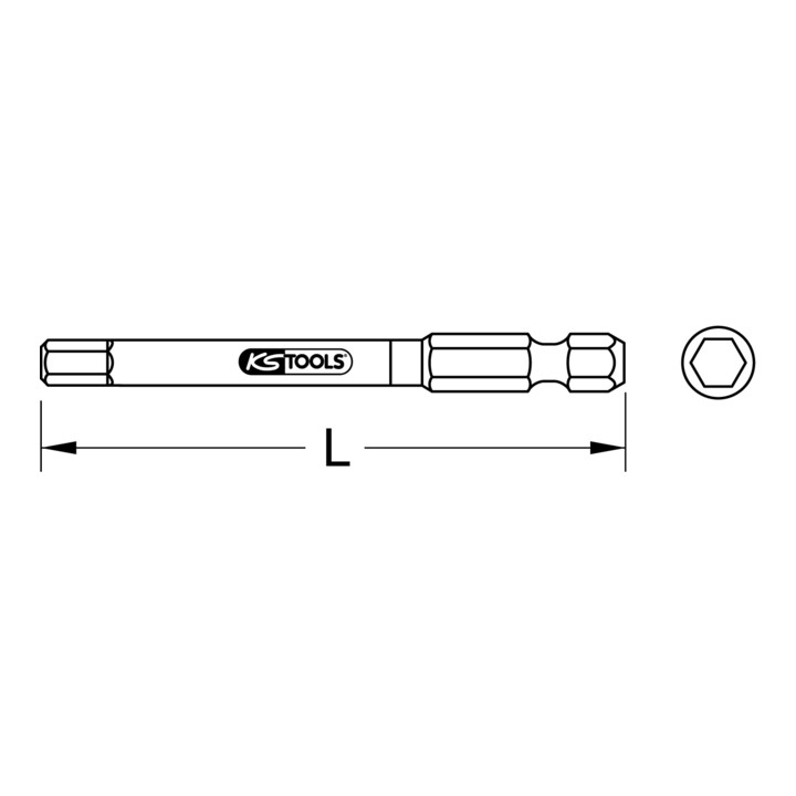 KS Tools 1/4" TORSIONkrachtbit binnenzeskant, 75mm, 3mm