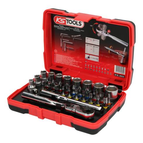 KS Tools 1/4" TORSIONpower bit socket box, 33 pcs