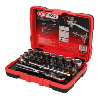 KS Tools 1/4" TORSIONpower Bit-Stecknuss-Box, 33-tlg.