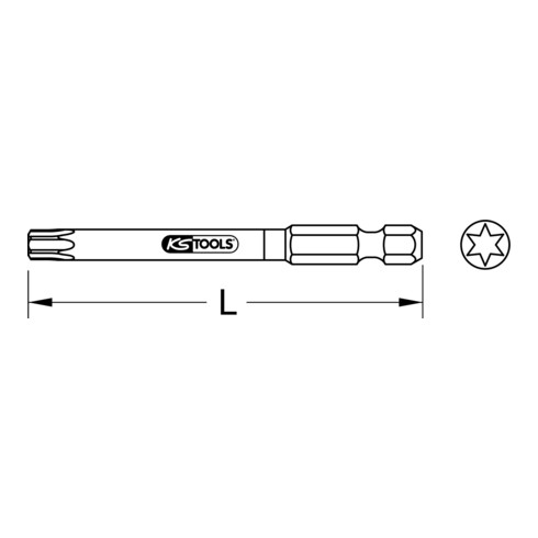 KS Tools 1/4" TORSIONpowerbit TX, 75mm