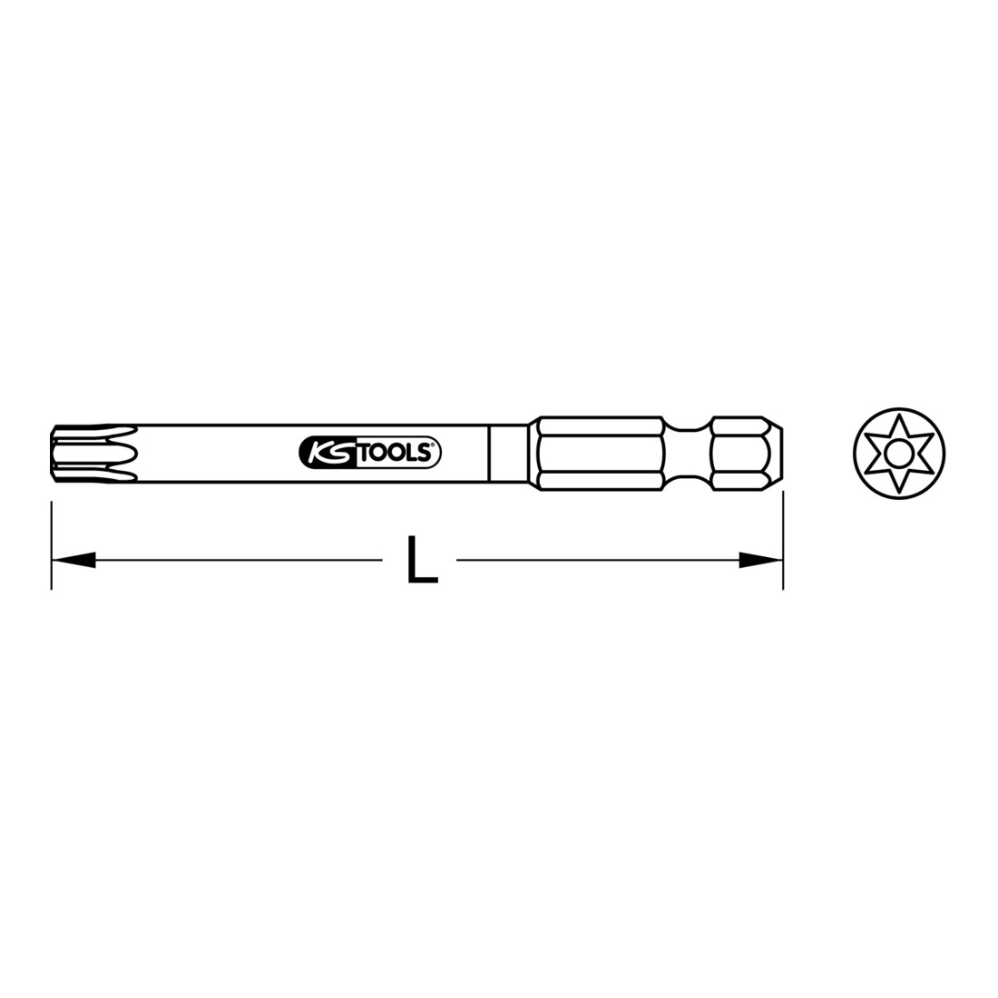 KS Tools 1/4" TORSIONpower Bit TX, 75mm, mit Bohrung