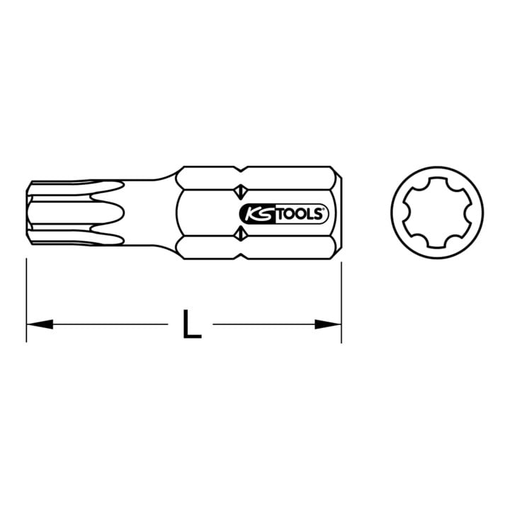 KS Tools 1/4" TX PLUS bit, 30mm, IP3