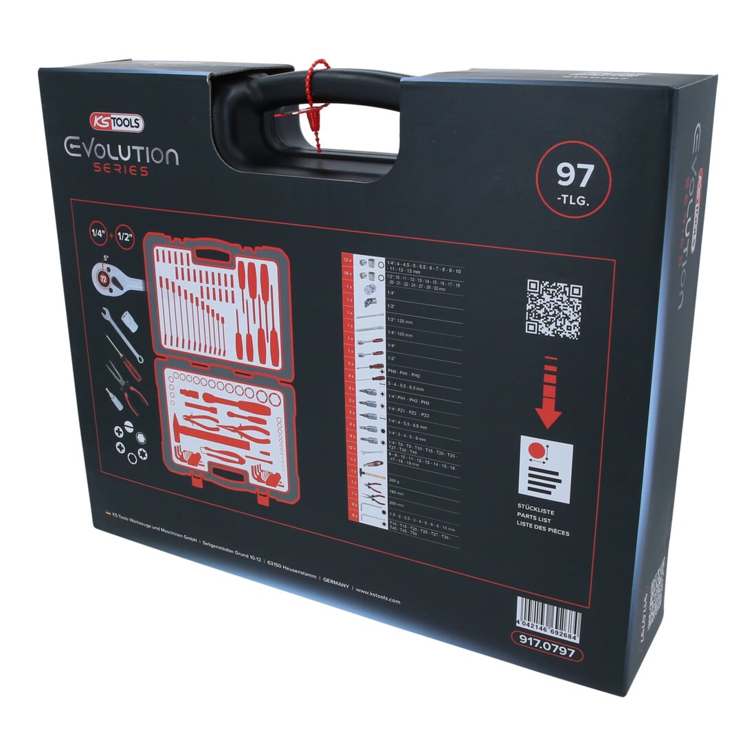 KS Tools 1/4 Zoll+3/8 Zoll+1/2 Zoll Universal-Werkzeug-Satz, 97-tlg.