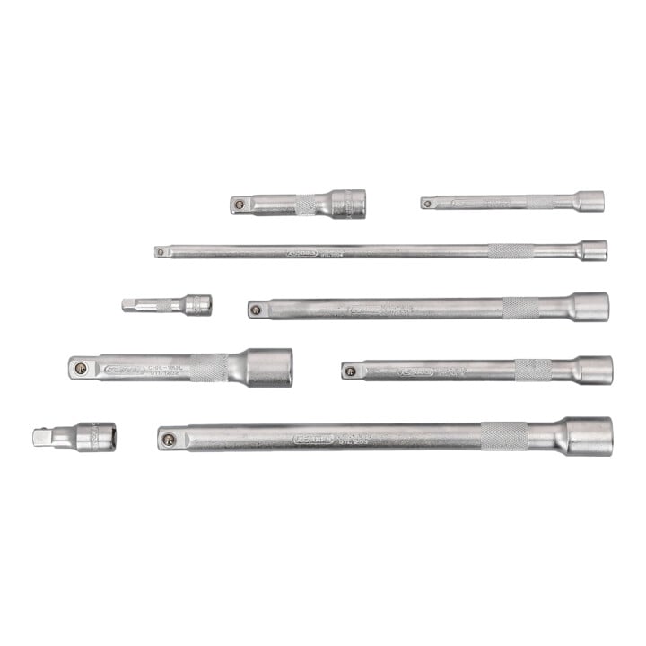 KS Tools 1/4 Zoll + 3/8 Zoll + 1/2 Zoll Verlängerungs-Satz, 9-tlg.