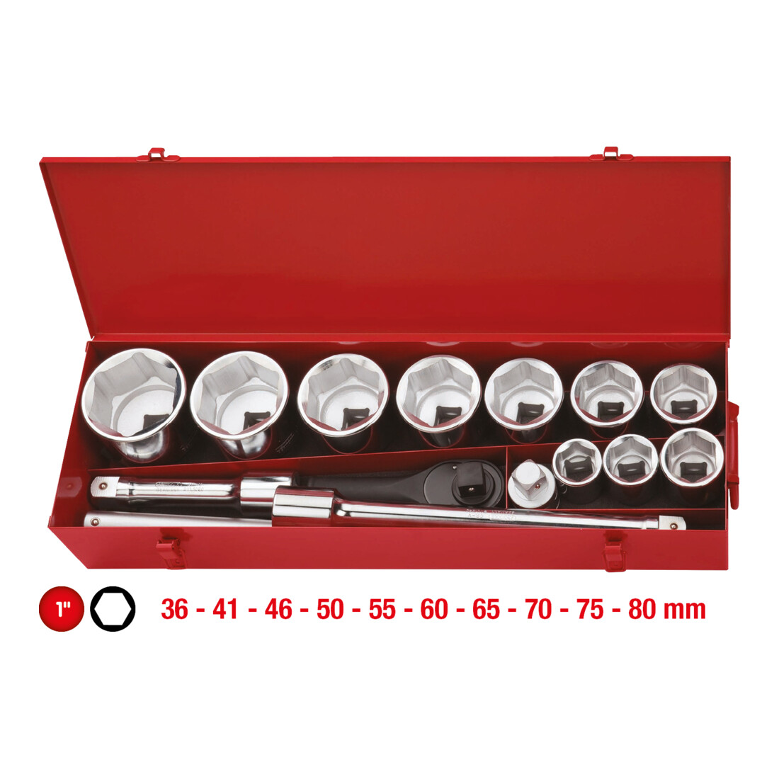 KS Tools 1" Coffret de douilles, 15 pcs.