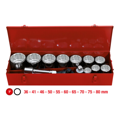 KS Tools 1" Coffret de douilles, 15 pcs.