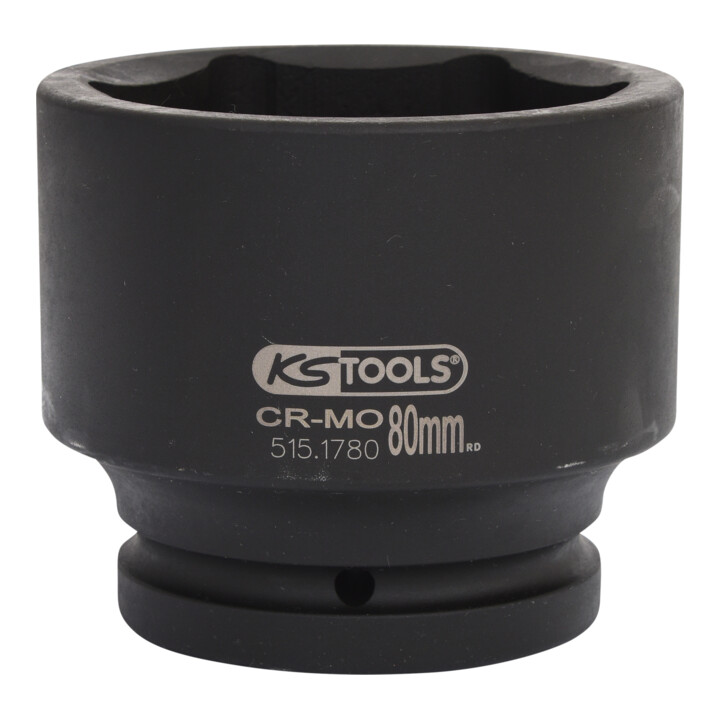 KS Tools 1" Douilles à chocs 6 pans, courtes, 80mm