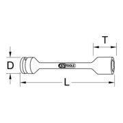 KS Tools 1" Douilles à torsion, extra-longues, 24mm-2