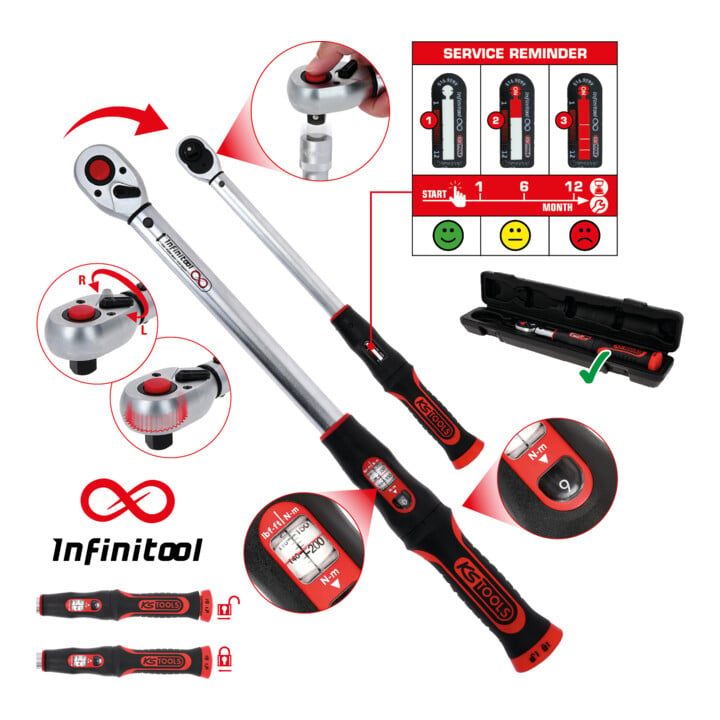KS Tools 1" INFINITOOL Ratschen-Drehmomentschlüssel, 200-1000 Nm