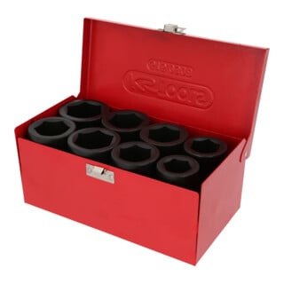 KS Tools 1" Jeu de douilles à chocs 6 pans, longues, 8 pcs.