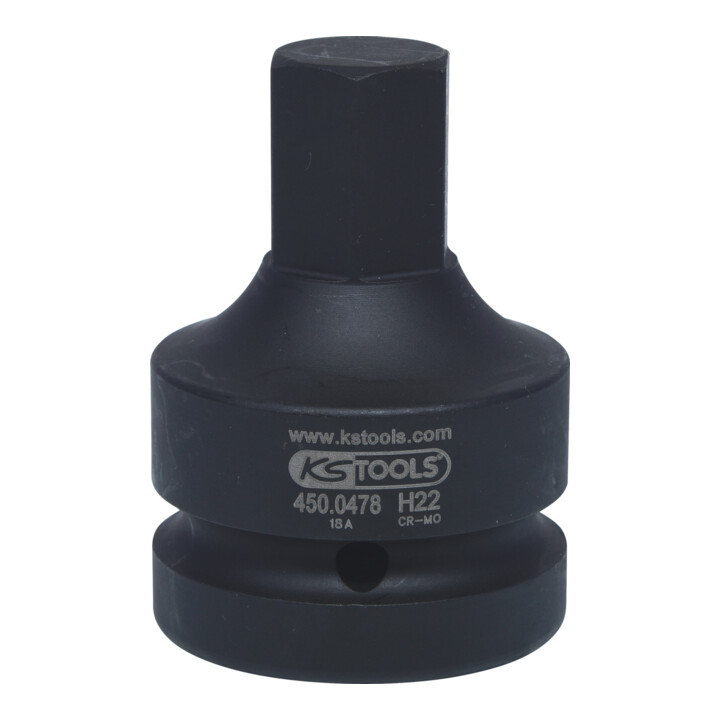 KS Tools 1" krachtdop bit, kort, 22 mm