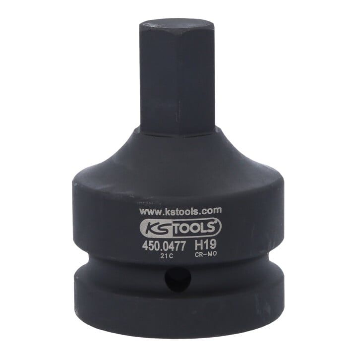 KS Tools 1" Kraft-Bit-Stecknuss Innensechskant, kurz, 19 mm
