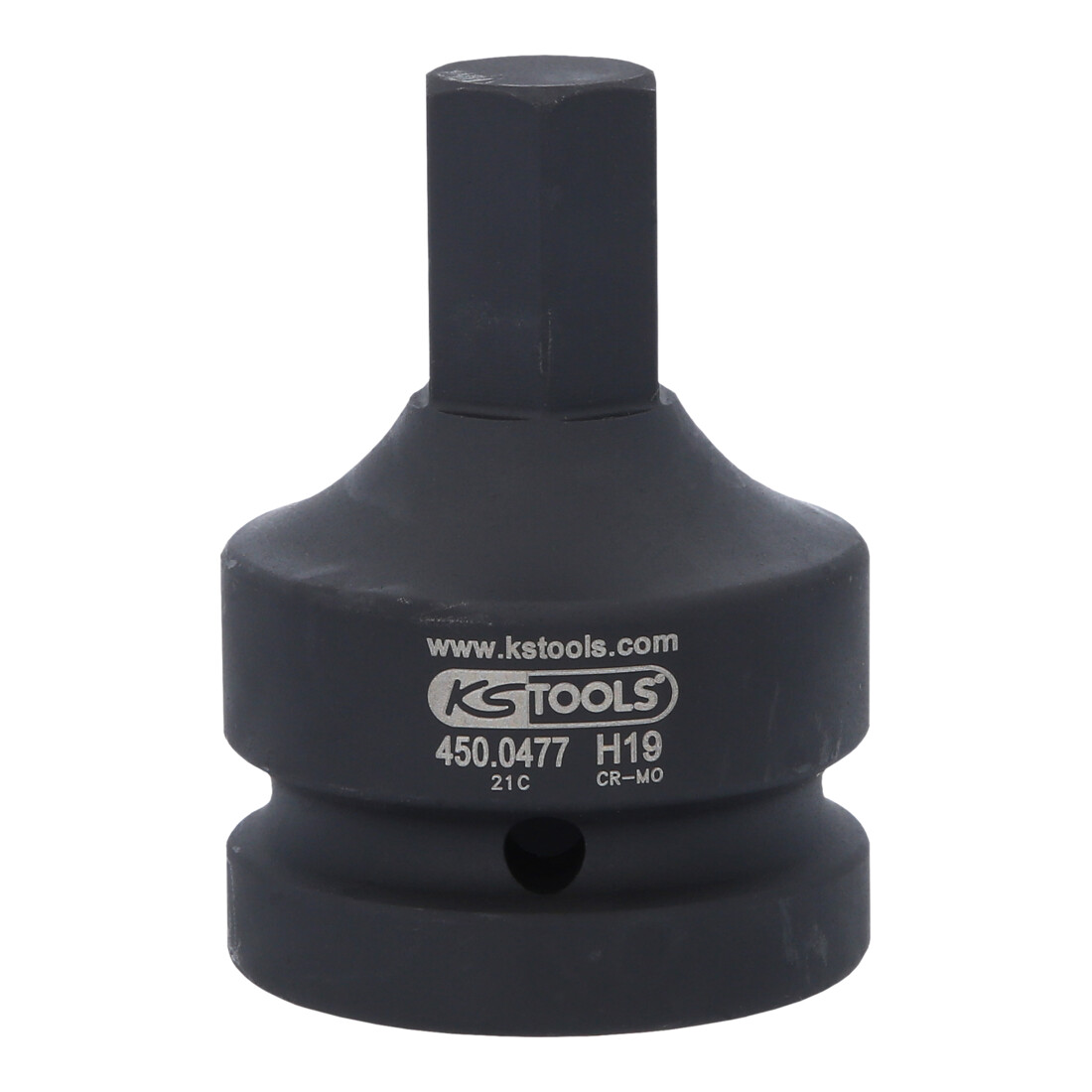 KS Tools 1" Kraft-Bit-Stecknuss Innensechskant, kurz, 19 mm