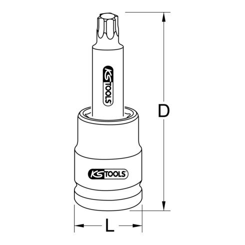 KS Tools 1" Kraft-Bit-Stecknuss TX, lang