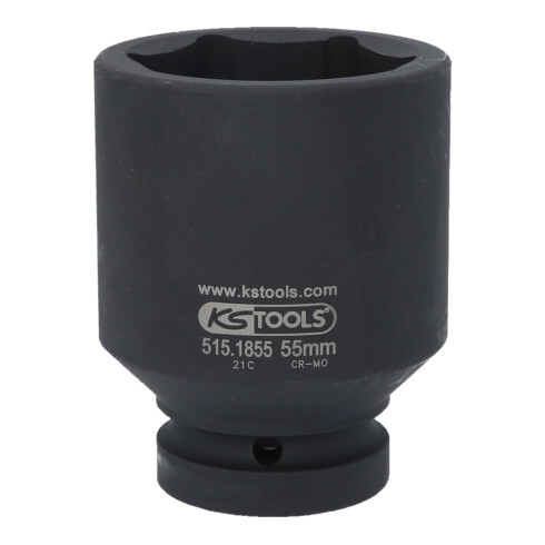 KS Tools 1" Sechskant-Kraft-Stecknuss, lang, 55mm