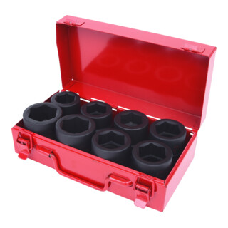 KS Tools 1" zeskant dopsleutelset, kort, 8 stuks