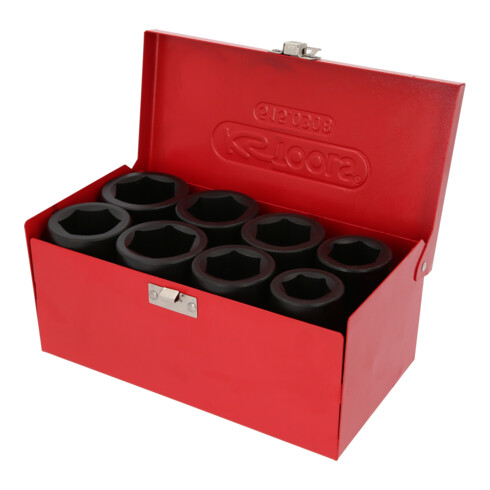 KS Tools 1" zeskant dopsleutelset, lang, 8-delig