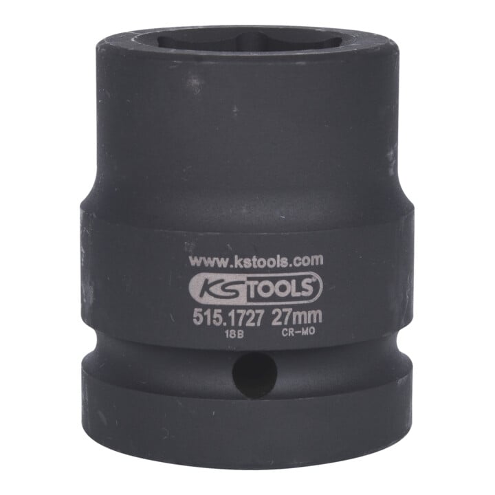 KS Tools 1" zeskant krachtdop, kort, 27mm