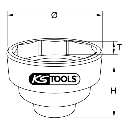 KS Tools 1 Zoll Achsmuttern-Kraftstecknuss 8-kant,100 mm
