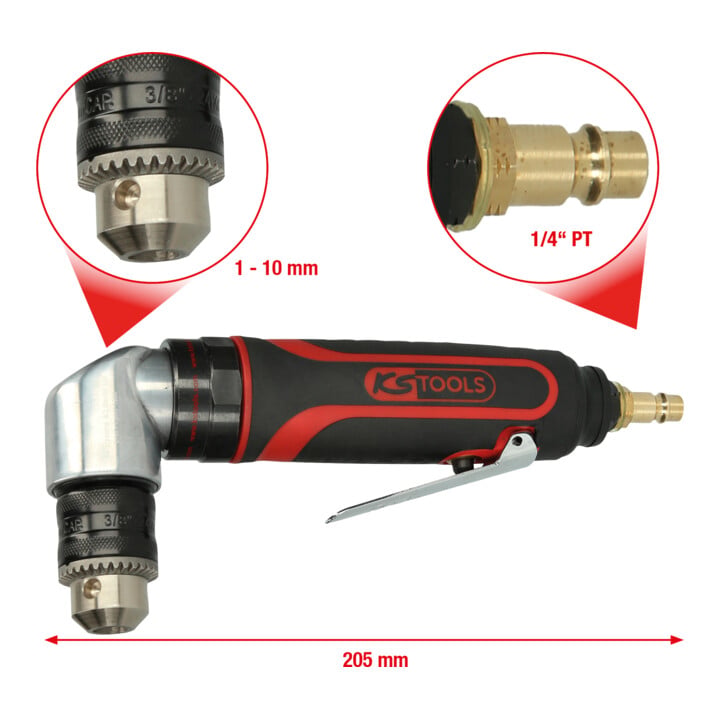 KS Tools 10 mm perslucht haakse boormachine