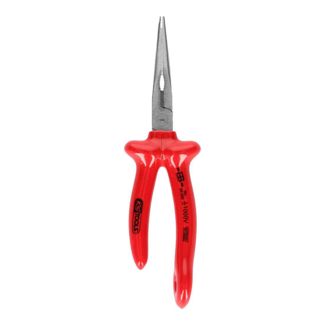 KS Tools 1000V Pince à becs plats avec oeillet de sécurité pour ligne de sécurité