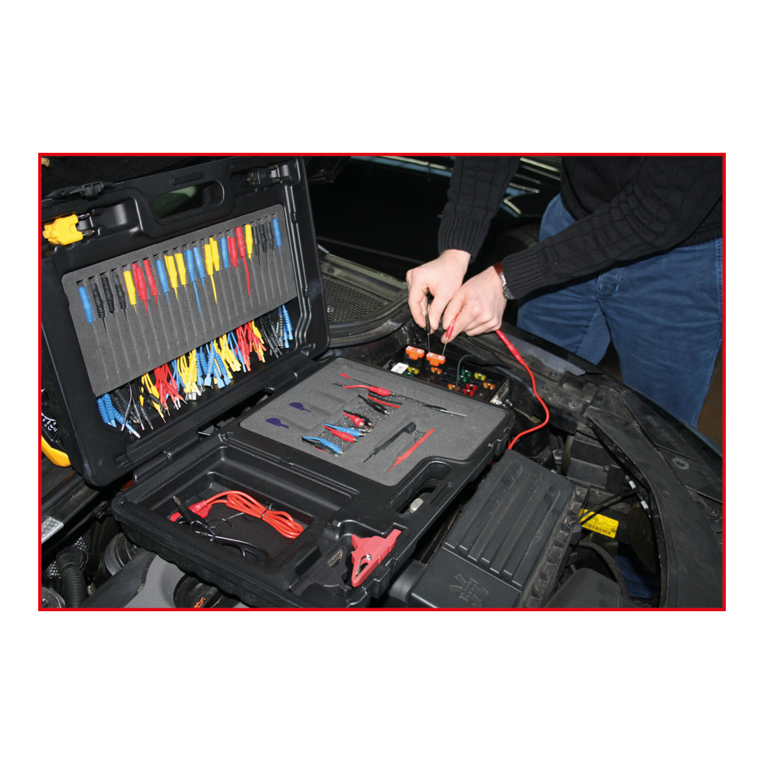 KS Tools 12/24V Jeu de câbles de mesure et de vérification pour diagnostic Master, 92 pcs
