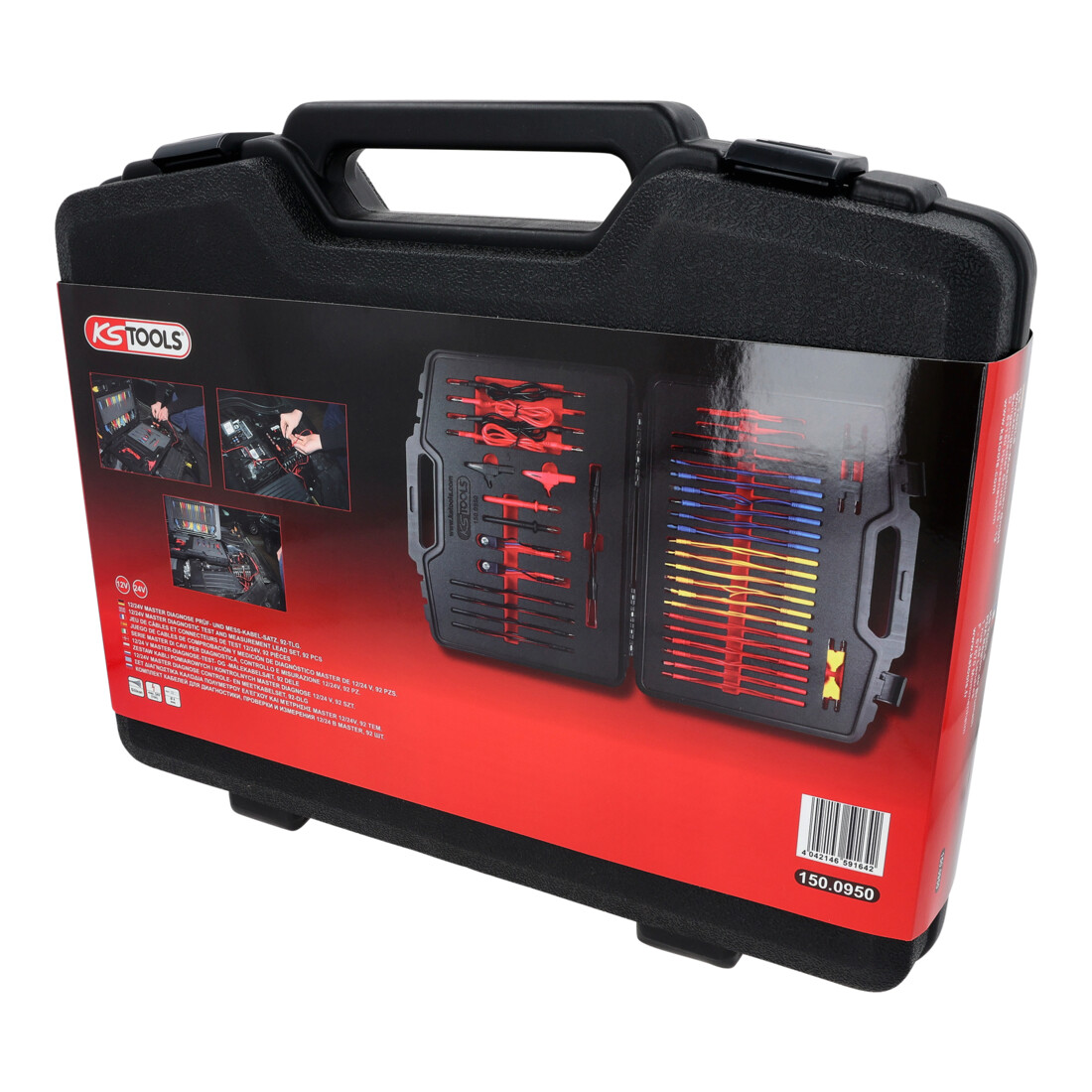 KS Tools 12/24V Jeu de câbles de mesure et de vérification pour diagnostic Master, 92 pcs