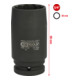 KS Tools 12 mm aandrijfas moerdop 3/4 inch, dunwandig, 36mm