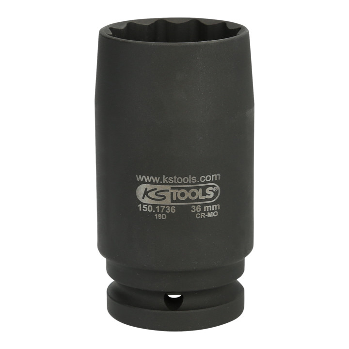 KS Tools 12 mm aandrijfas moerdop 3/4 inch, dunwandig, 36mm