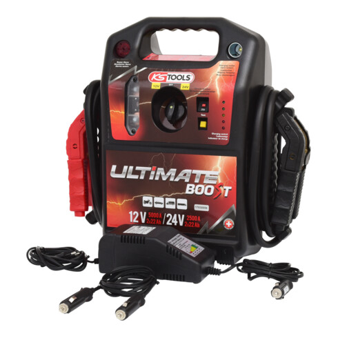 KS Tools 12 V + 24 V Batterie-Booster, mobiles Starthilfegerät 1700 A