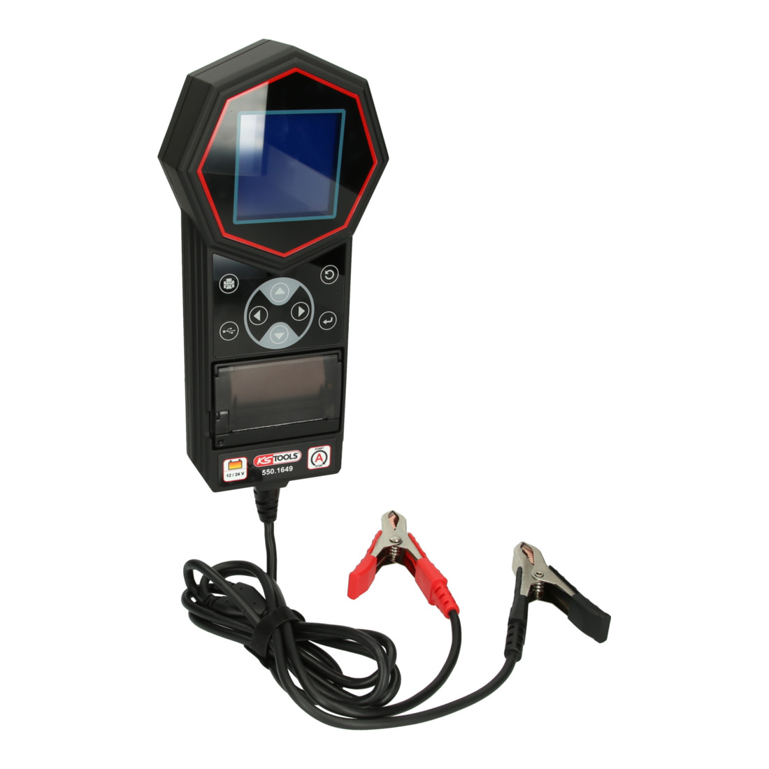 KS Tools 12 V / 24 V Digital-Batterie- und Ladesystemtester mit integriertem Drucker
