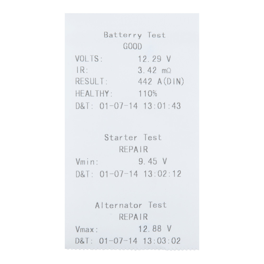 KS Tools 12-V-Digital-Batterie- und Ladesystemtester mit integriertem Drucker