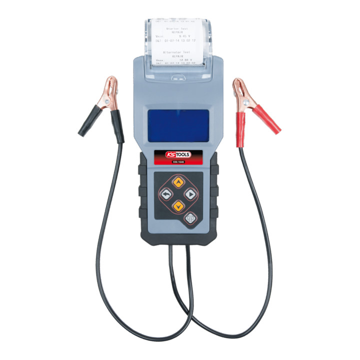 KS Tools 12-V-Digital-Batterie- und Ladesystemtester mit integriertem Drucker