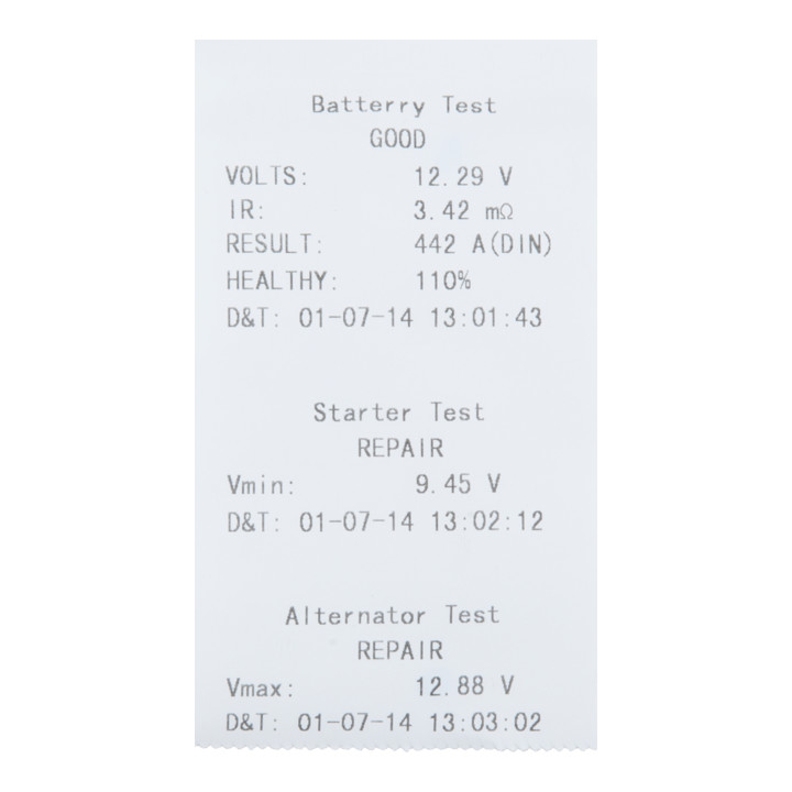 KS Tools 12 V digitale accu- en laadsysteemtester met geïntegreerde printer
