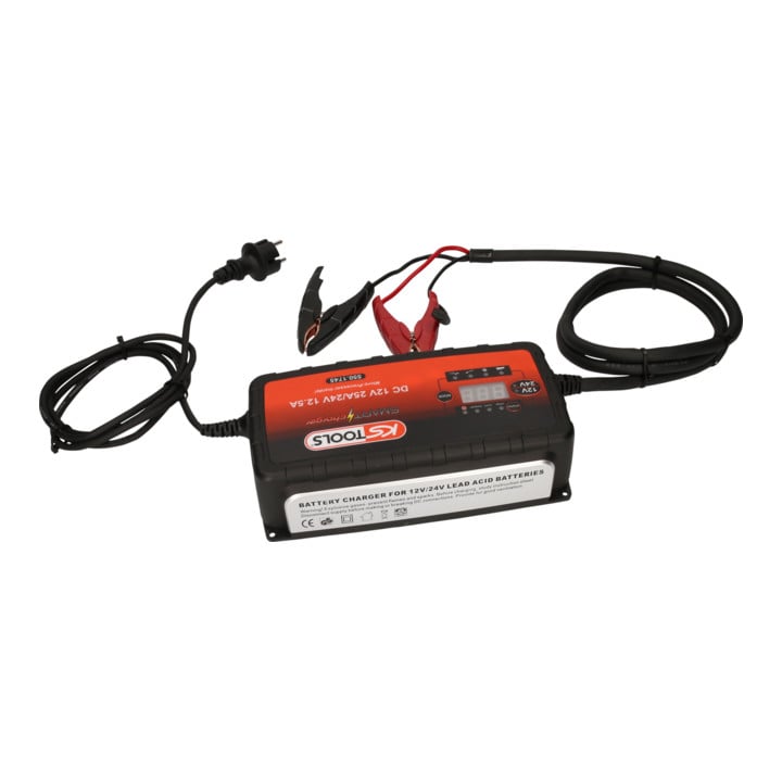 KS Tools 12V + 24V SMARTcharger hoogfrequent acculader 25A/12.5A