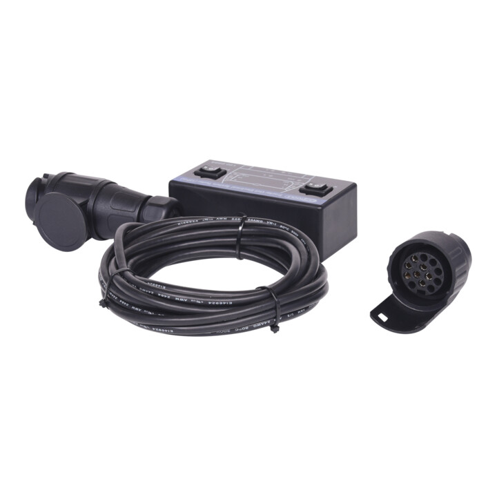 KS Tools 12V trekkend voertuig tester / tester voor aanhanger krachtdop set 7 + 13-polig, 2-delig