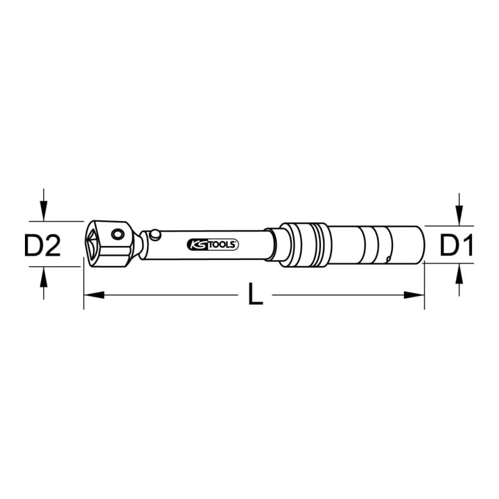 KS Tools 14x18 mm Clés dynamométriques à e mmanchement grande capacité, 20-100 Nm