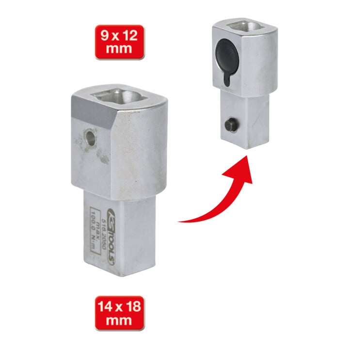 KS Tools 14x18mm Einsteck-Adapter, auf 9x12mm
