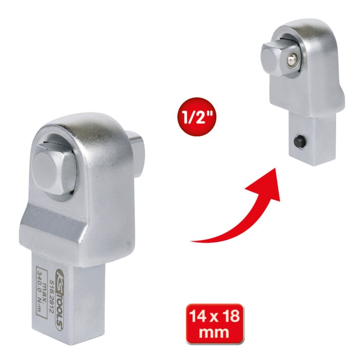 KS Tools 14x18mm Einsteck-Vierkant, 1/2"