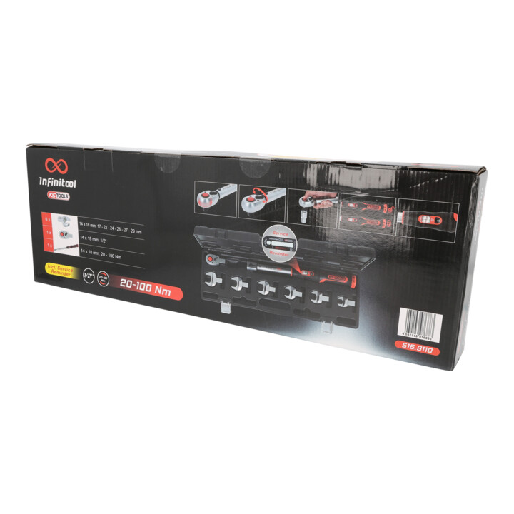 KS Tools 14x18mm INFINITOOL Einsteck-Drehmomentschlüssel-Satz 20-100Nm, 8-tlg