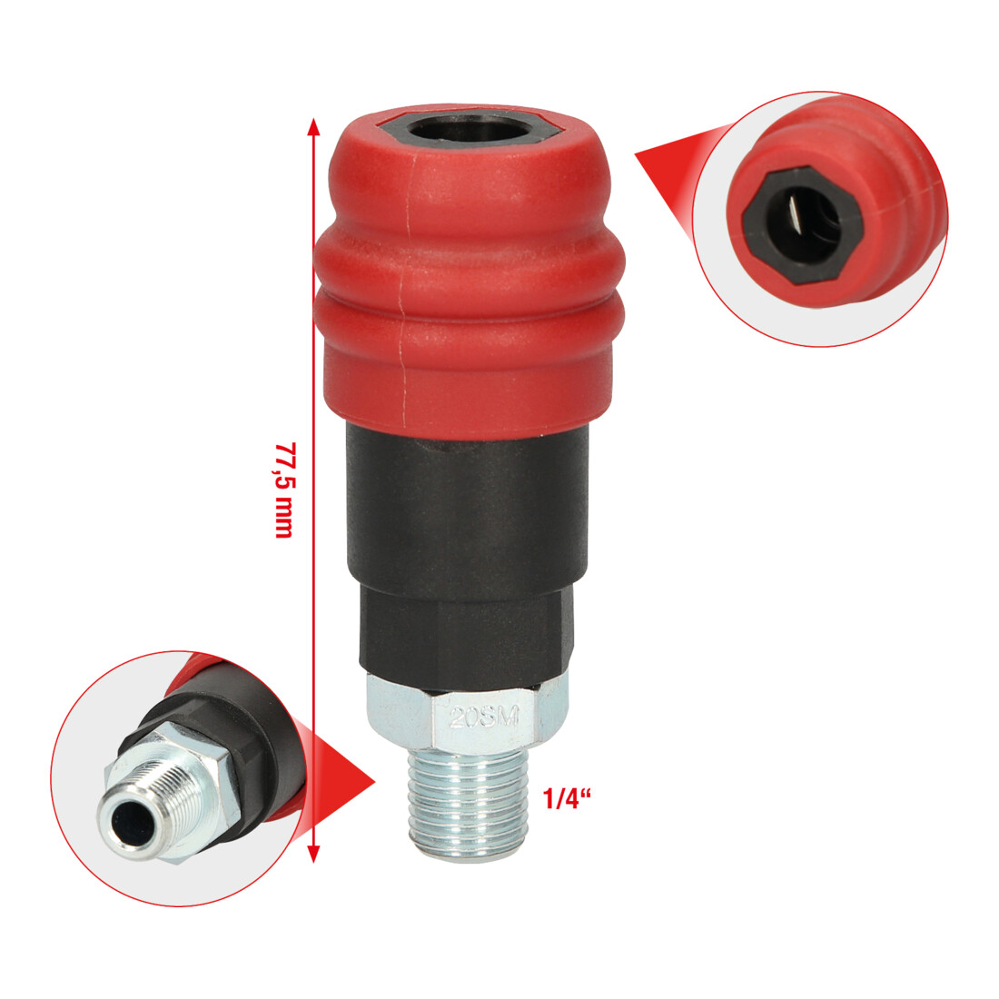 KS Tools 2 Stufen-Druckluft-Sicherheitskupplung, 1/4"