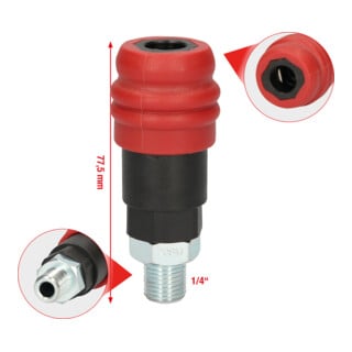 KS Tools 2-traps perslucht veiligheidskoppeling, 1/4"