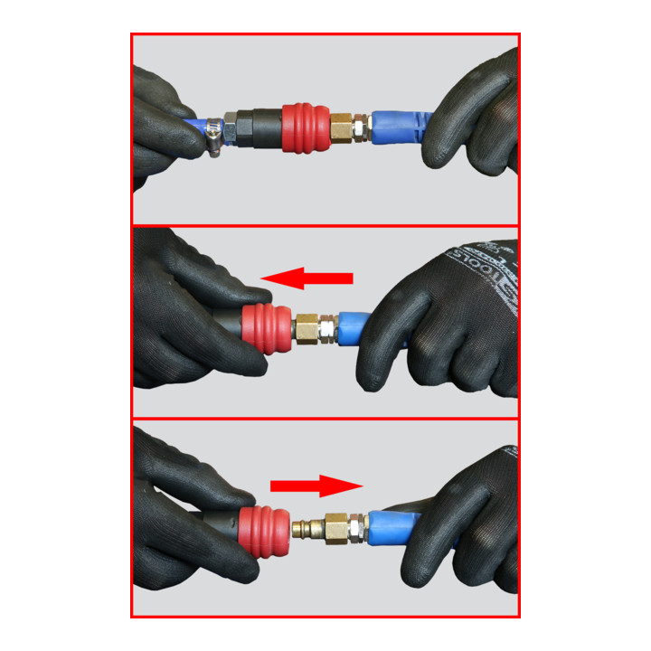 KS Tools 2-traps persluchtveiligheidskoppeling met slangpilaar, 11mm