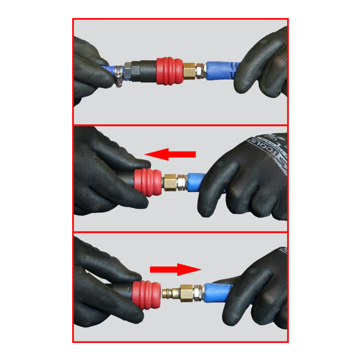 KS Tools 2-traps persluchtveiligheidskoppeling met slangpilaar, 14,5mm