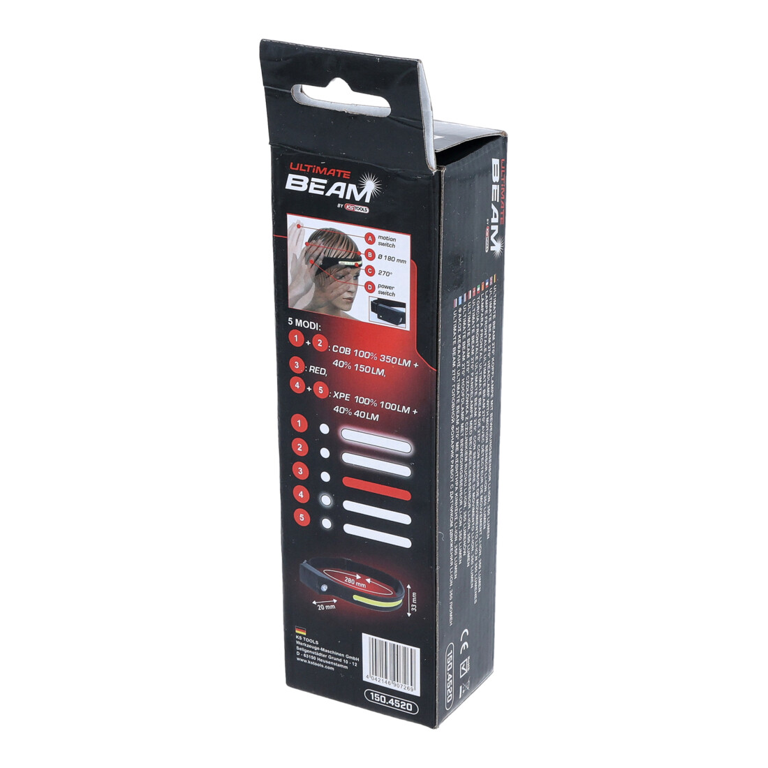 KS Tools 270 ° outdoorhoofdlamp met bewegingssensor