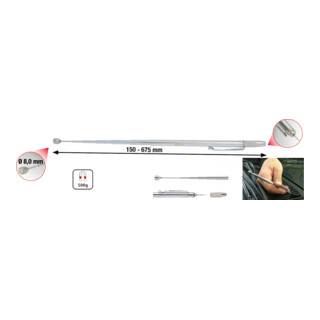 KS Tools 2in1 telescopische magneethouder met sproeier reinigings- en afstelgereedschap, 150-675mm