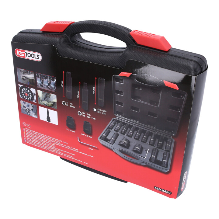 KS Tools 3/4"+1" power verwisselbare bitset, 16 stuks