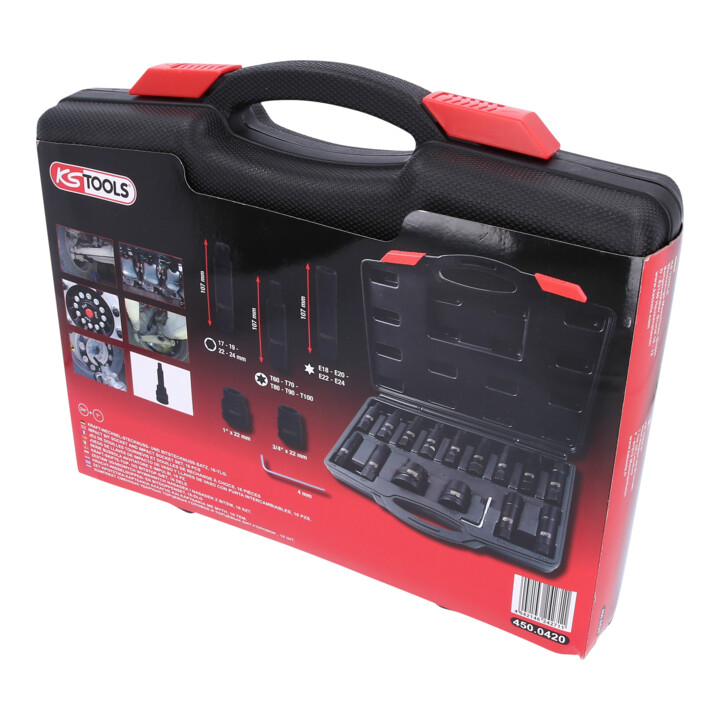 KS Tools 3/4"+1" power verwisselbare bitset, 16 stuks
